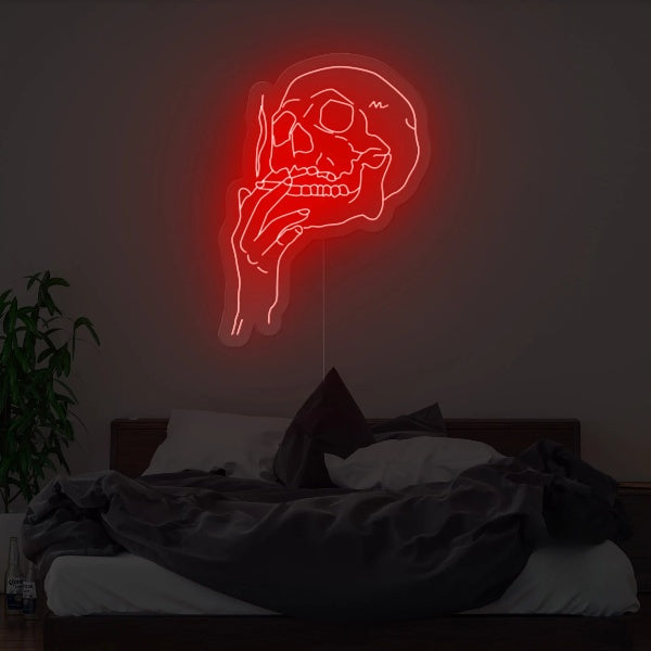 Smoking Skull Neon Sign