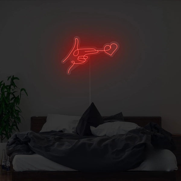 Hand Shoot Neon Sign