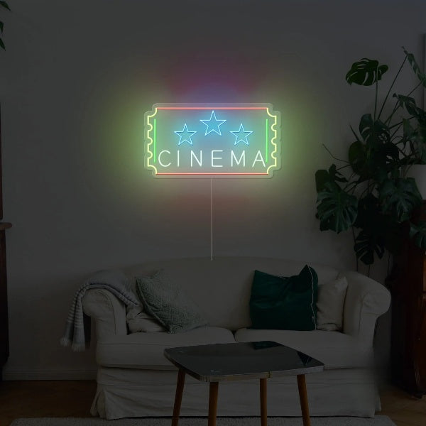 Cinema Ticket Neon Sign