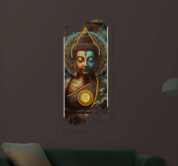 Uv Print Neon Budha Size