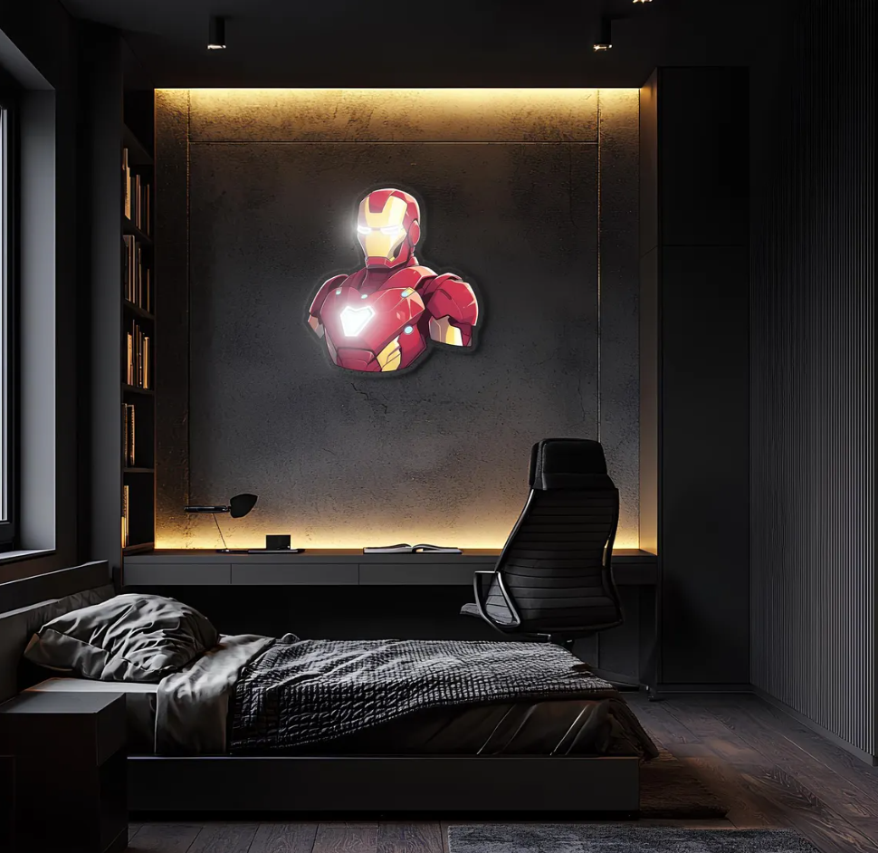 UV Printed IronMan Neon Sign, Neon Wall Art,Neon Light Sign,Custom Neon Sign