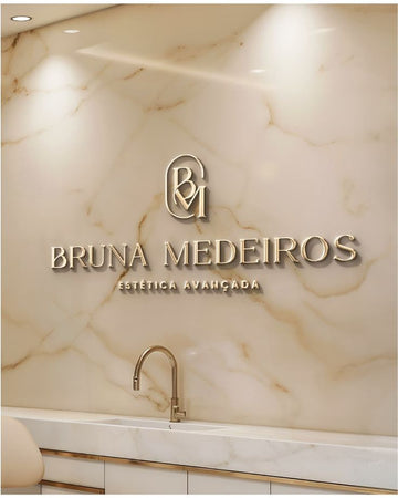 Gold Acrylic Lettering with Business Branding - Customization Available