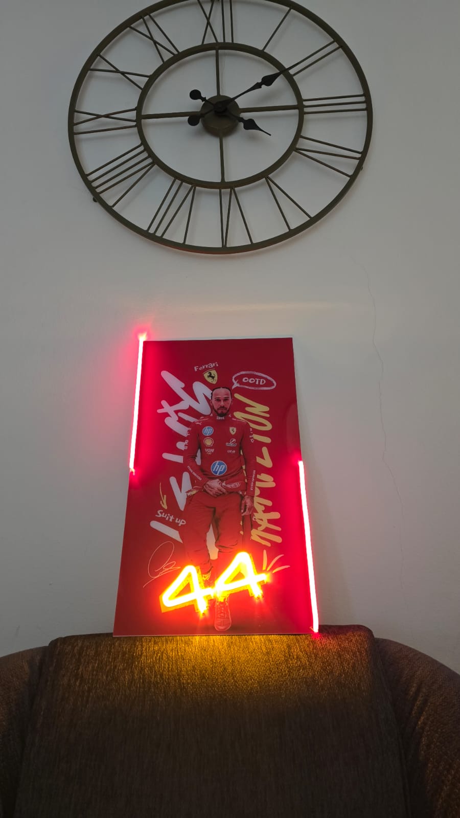 F1 Ferrari Lewis Hamilton Uv Print Neon Sign