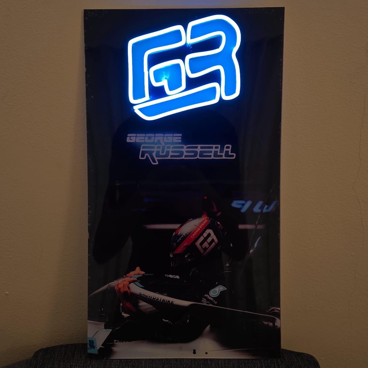 F1 George Russell #63 Neon Sign – UV Printed LED Wall Art