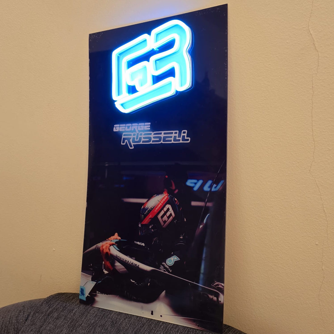 F1 George Russell #63 Neon Sign – UV Printed LED Wall Art